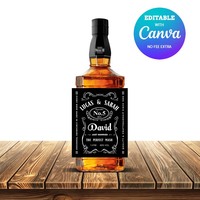 Jack Daniel's Bottle Label Template, Wedding Whisky Bottle Label editable printable Instant download - Thumbnail 1