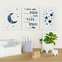  I love you to the moon and back, Navy blue nursery decor