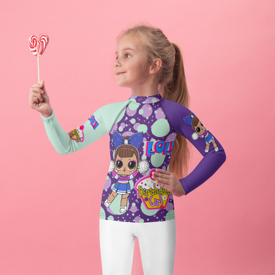 Lol birthday girl rash guard