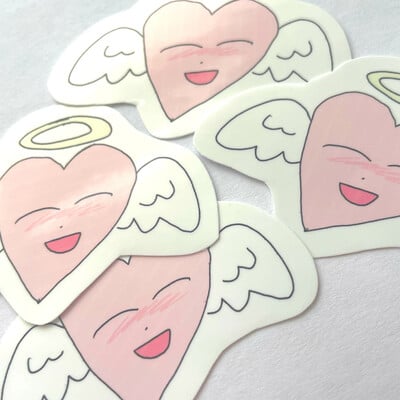Angel heart sticker