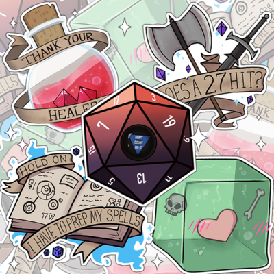 D&d inspired sticker set | collection of 5 3x3" die-cut stickers