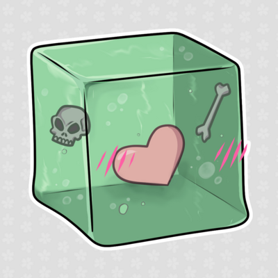 Cute Gelatenous Cube D&D Inspired Sticker | 3x3" Die-cut Sticker