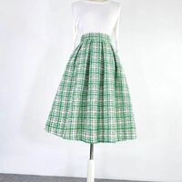 Winter GREEN TWEED Wool Skirt Pleated Midi Holiday Skirt Warm Midi Party Skirt Plus Size Christmas Skirt Outfit - Thumbnail 4