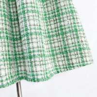 Winter GREEN TWEED Wool Skirt Pleated Midi Holiday Skirt Warm Midi Party Skirt Plus Size Christmas Skirt Outfit - Thumbnail 3