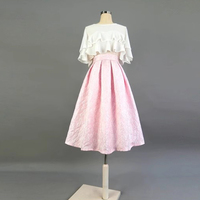 Women Hot Pink Midi Pleated Skirt Winter Midi Pleated Holiday Skirt Outfit Custom Plus Size - Thumbnail 1