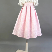 Women Hot Pink Midi Pleated Skirt Winter Midi Pleated Holiday Skirt Outfit Custom Plus Size - Thumbnail 6