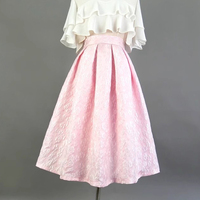 Women Hot Pink Midi Pleated Skirt Winter Midi Pleated Holiday Skirt Outfit Custom Plus Size - Thumbnail 5