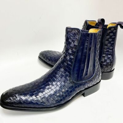  unique handmade slip on cognac boots - Thumbnail 1