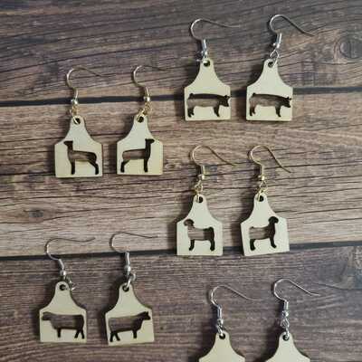 Livestock eartag earrings