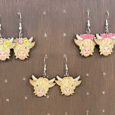 Highland cow earrings