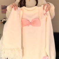 Sweet Cute Bow Pullover Sweater - Thumbnail 1