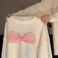 Sweet Cute Bow Pullover Sweater - Thumbnail 4