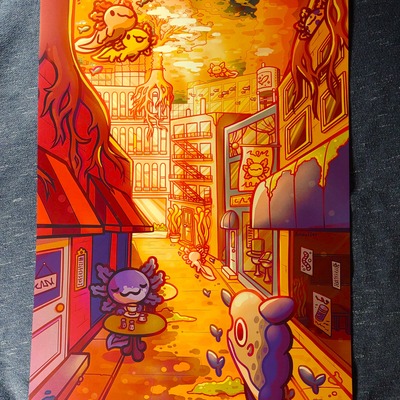 Axolotl street print