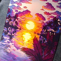 Calm Beach Sunset Mola Print - Thumbnail 1