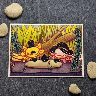 Axolotl tea mini print - Thumbnail 2