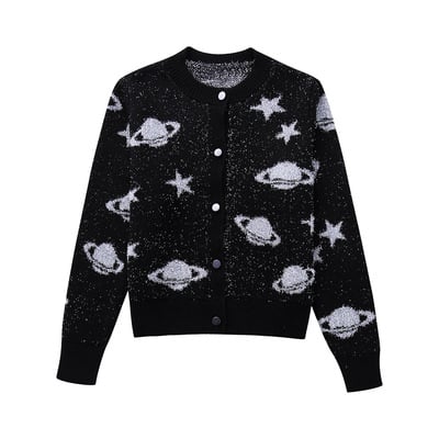 Cosmic planet cardigan sweater