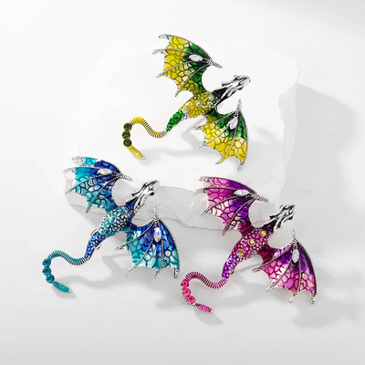 Classic Enamel Dragon Creative Brooch Unisex 