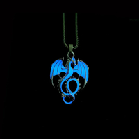 Luminous Dragon Necklace Retro Punk Glowing Animal Flying Dragon Pendant Necklace   - Thumbnail 1