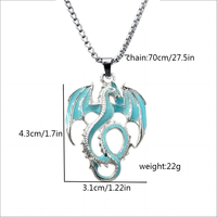 Luminous Dragon Necklace Retro Punk Glowing Animal Flying Dragon Pendant Necklace   - Thumbnail 3