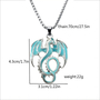 Luminous Dragon Necklace Retro Punk Glowing Animal Flying Dragon Pendant Necklace  -3