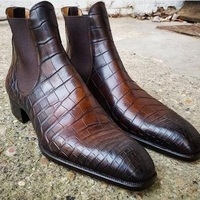 LIMITED EDITION TWOTONE TEXTURE HANDMADE CHELSEA DRESS BOOT - Thumbnail 1