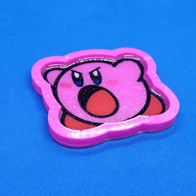 Angry kirby tray (light magenta/full color)