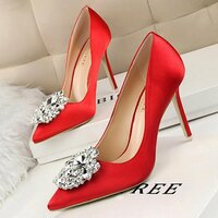 Luxurious Gilltery Zircon Gemstones Crystals Stiletto High Heels Pointed Toe Shoes Amazing - Thumbnail 8