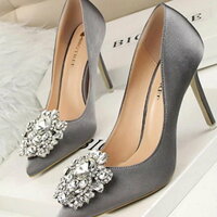 Luxurious Gilltery Zircon Gemstones Crystals Stiletto High Heels Pointed Toe Shoes Amazing - Thumbnail 7