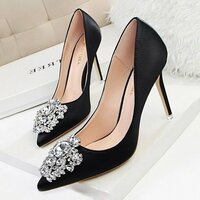 Luxurious Gilltery Zircon Gemstones Crystals Stiletto High Heels Pointed Toe Shoes Amazing - Thumbnail 4