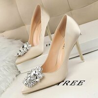 Luxurious Gilltery Zircon Gemstones Crystals Stiletto High Heels Pointed Toe Shoes Amazing - Thumbnail 5