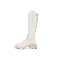 Women's Large thick-heeled round-toe high boots long boots 3 colors - Thumbnail 5