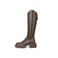 Women's Large thick-heeled round-toe high boots long boots 3 colors - Thumbnail 6