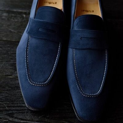 5 star collection handmade penny loafers slips on moccasin dress shoes for mens