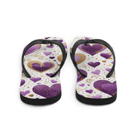 KissMe Purple & Gold Frabic Flip-Flops Flip-Flops - Thumbnail 2