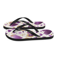 KissMe Purple & Gold Frabic Flip-Flops Flip-Flops - Thumbnail 4
