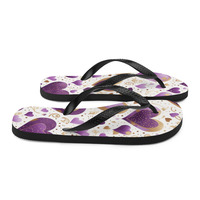 KissMe Purple & Gold Frabic Flip-Flops Flip-Flops - Thumbnail 5