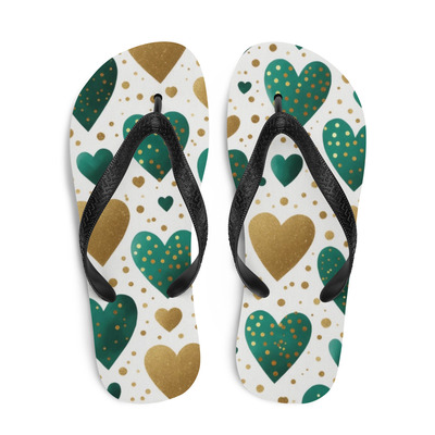 Kissme green gold frabic flip-flops