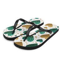 KissMe Green Gold Frabic Flip-Flops - Thumbnail 1