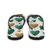 KissMe Green Gold Frabic Flip-Flops - Thumbnail 2