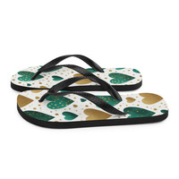 KissMe Green Gold Frabic Flip-Flops - Thumbnail 4
