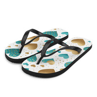 KissMe Turquoise Gold Frabic   Flip-Flops - Thumbnail 1