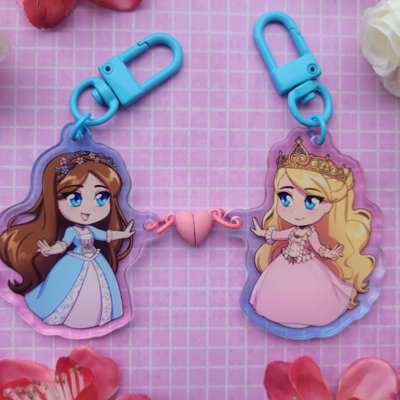 Princess and the pauper acrylic charms
