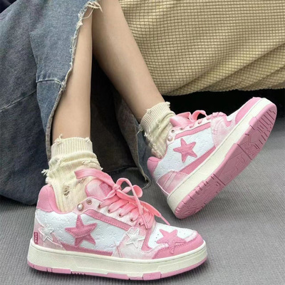 Pastel pink star sneakers