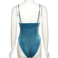 Sexy Blue Velvet One Piece Bodysuit  - Thumbnail 5