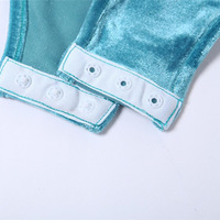 Sexy Blue Velvet One Piece Bodysuit  - Thumbnail 6