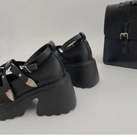 Gothic Black Chunky Platform Pumps - Thumbnail 5
