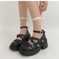 Gothic Black Chunky Platform Pumps - Thumbnail 2