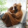 Brown Capybara Fleece Velvet Pajama Set-2