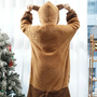 Brown Capybara Fleece Velvet Pajama Set-3