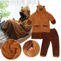 Brown Capybara Fleece Velvet Pajama Set-1